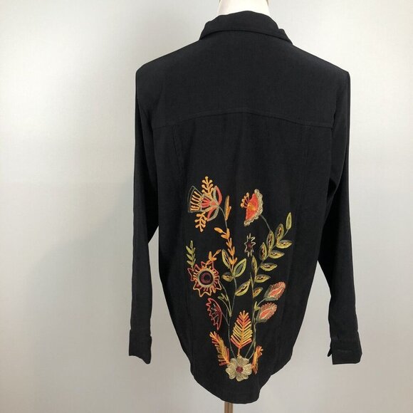 Indigo Moon Womens Size 14 Top and Skirt Outfit Set Black Embroidered Floral NWT - Picture 8 of 12